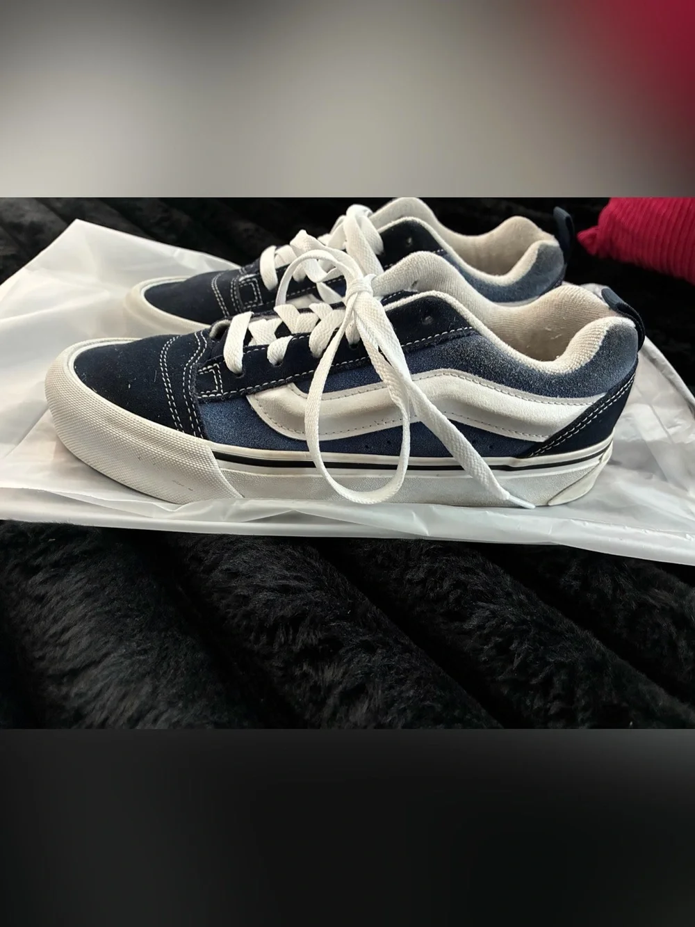 Women’s Vans Knu-Skool Navy White Sneakers Size 7.5